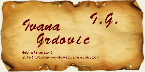Ivana Grdović vizit kartica